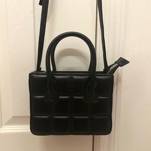 Small Black Quilted Crossbody Handbag